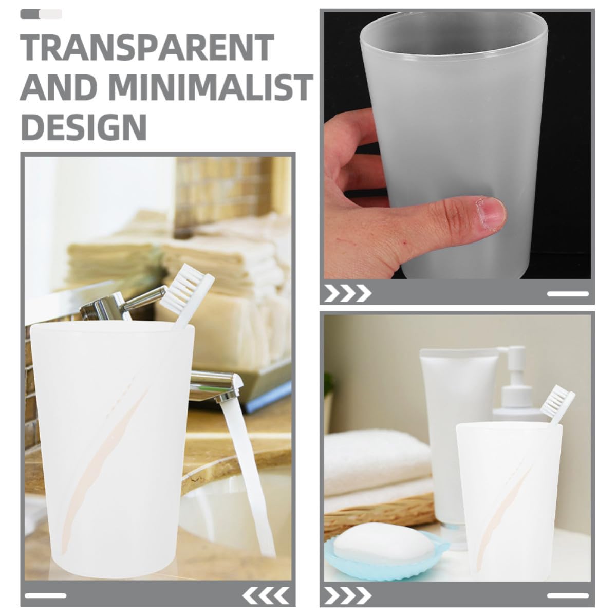 GAROZAT 12-częściowy plastikowy zestaw łazienkowy, minimalistyczny design, łatwy w użyciu uchwyt na szczoteczki do zębów i dozownik do płukania jamy ustnej, do codziennej higieny i nizacji
