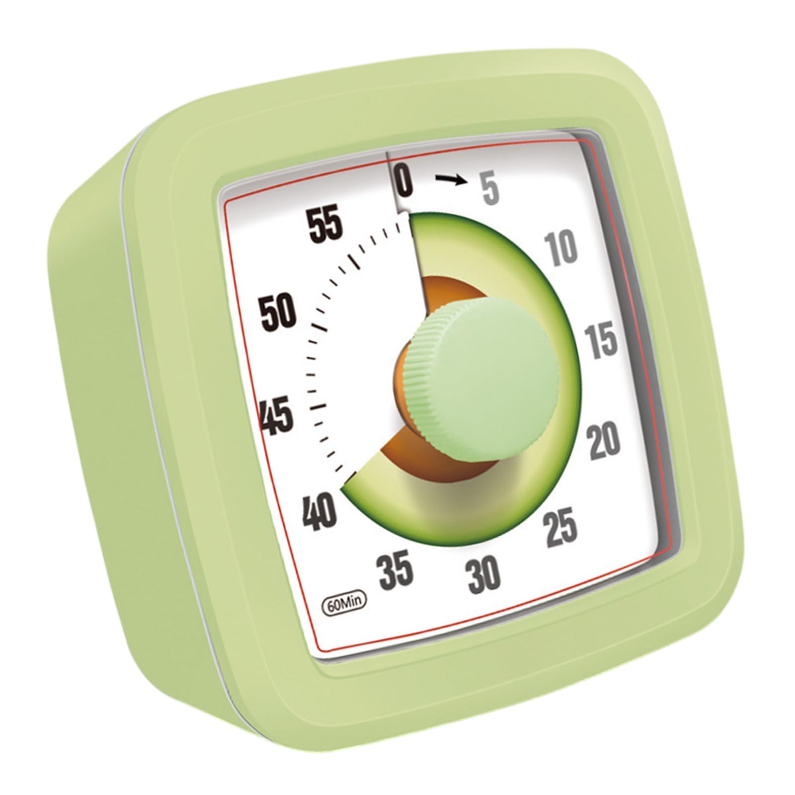 Xinsheinelry Avocado Abs Quiet Clock With Colorful Face 60Min Visual Countdown For Children Kitchen Baking And Study Activities Kids Study Timer