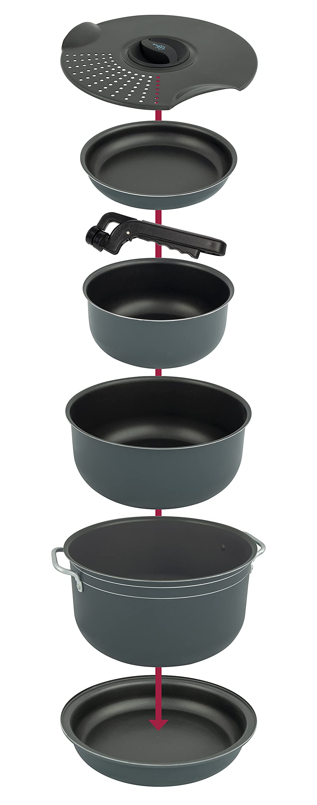 Bo-Camp - Casseroles - Camping - 7 pcs - Aluminium, Anthracite