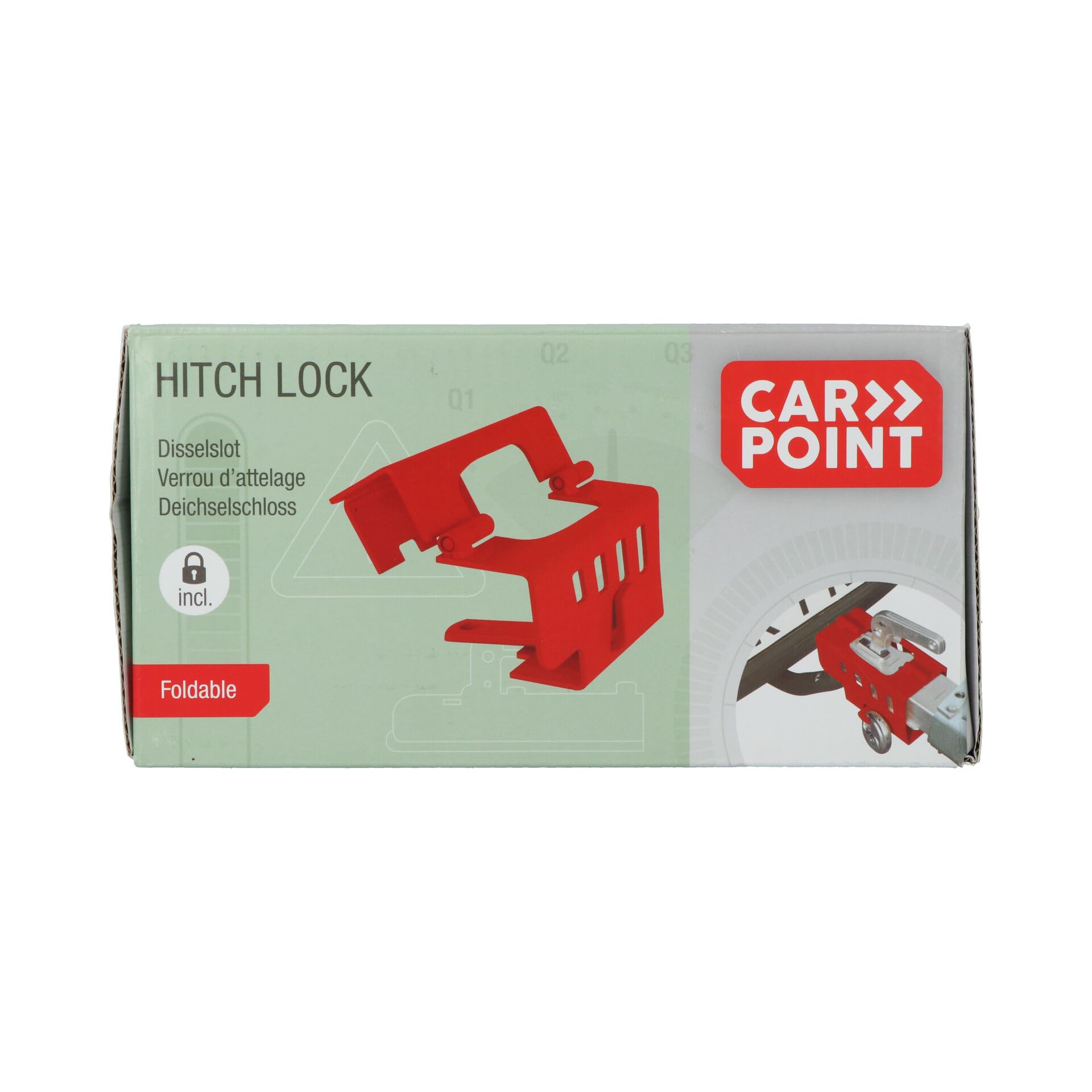 Carpoint 0410251 Hitch Lock Foldable with Padlock