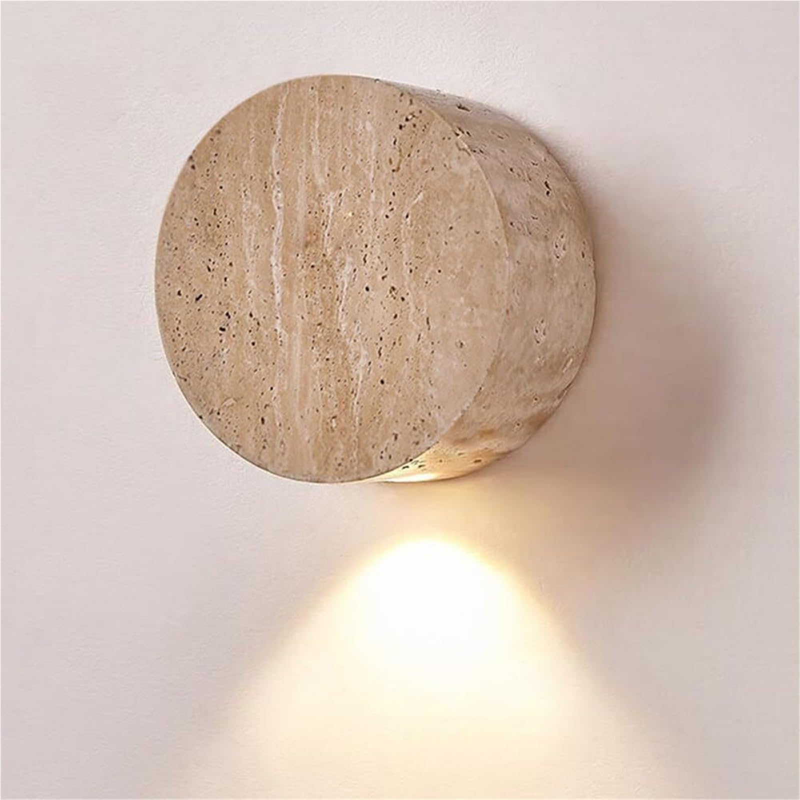 Nowoczesne lampy ścienne kinkiet gniazdo G4 kamień wewnętrzny okrągły trawertyn lampy oprawa przewodowa lampa wewnętrzna do sypialni salonu przedpokoju korytarza