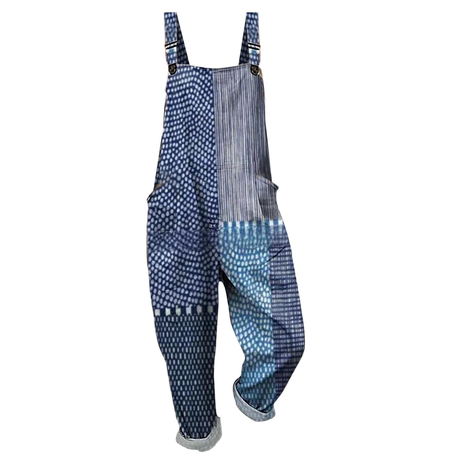 Salopettes Femme Ample Combinaison Sans Manches Jambes Larges Pantalon Avec Poches et motif floral Jumpsuit De Sport Grande Taille Style Bodysuit Bohème Vacances Overalls Casual Salopettes Bretelles