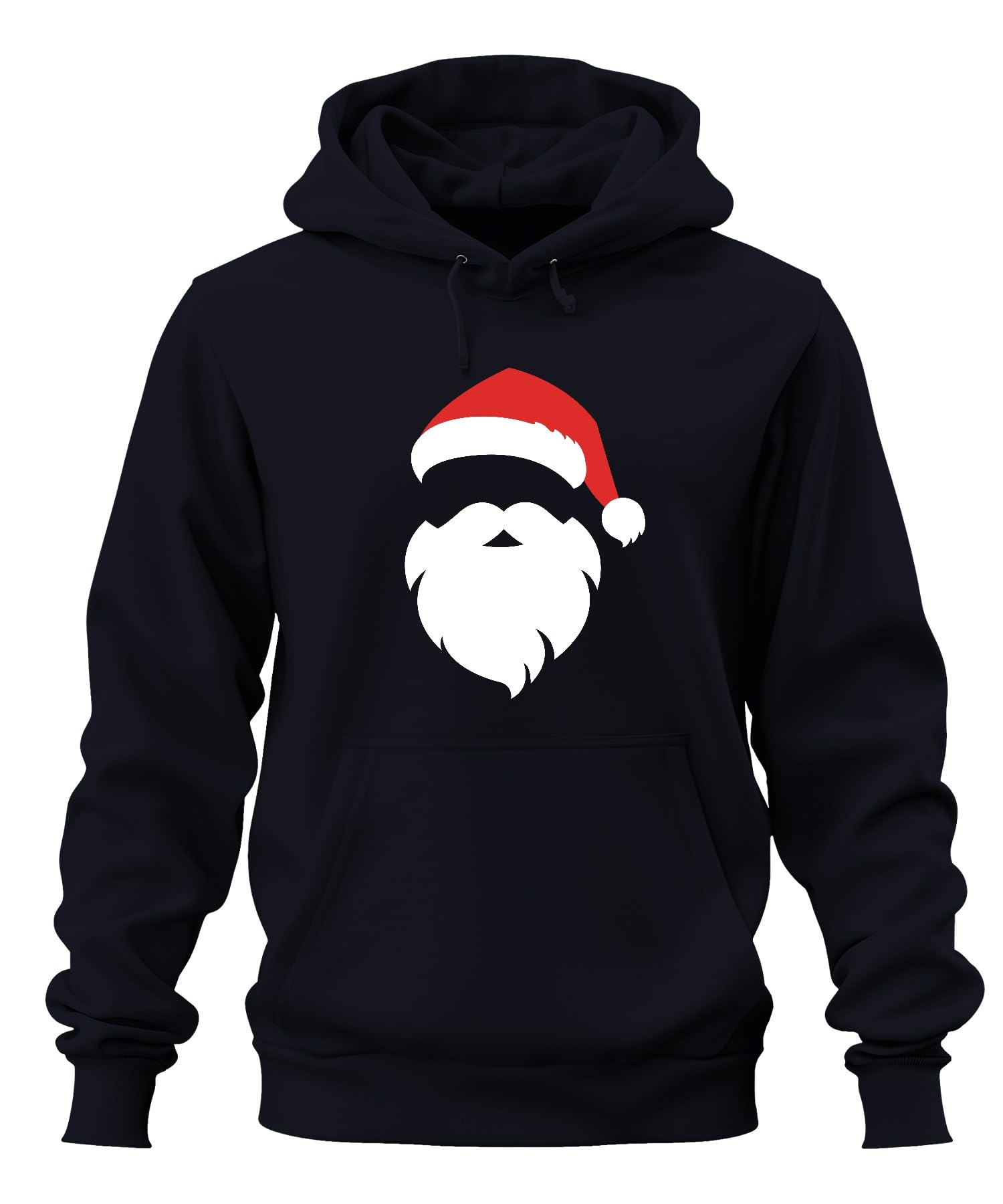 Santa Święty Mikołaj strój bożonarodzeniowy – Boże Narodzenie, unisex, bluza z kapturem, granatowa, XL