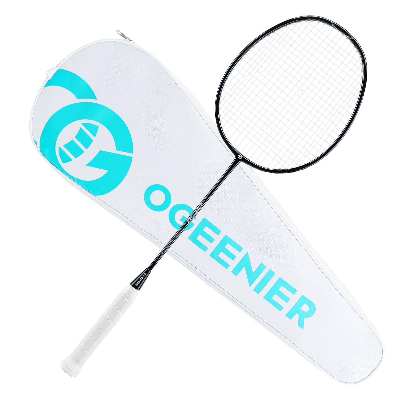 OGEENIER Badminton Racket - Beginner Friendly, 3U Lightweight Badminton Rackets, Aluminium Frame & Carbon Fibre Shaft