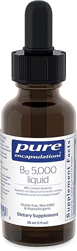 Pure Encapsulations Líquido B12 5,000 | Suplemento de metilcobalamina de vitamina B12 para apoyar la energía, la salud nerviosa, la función