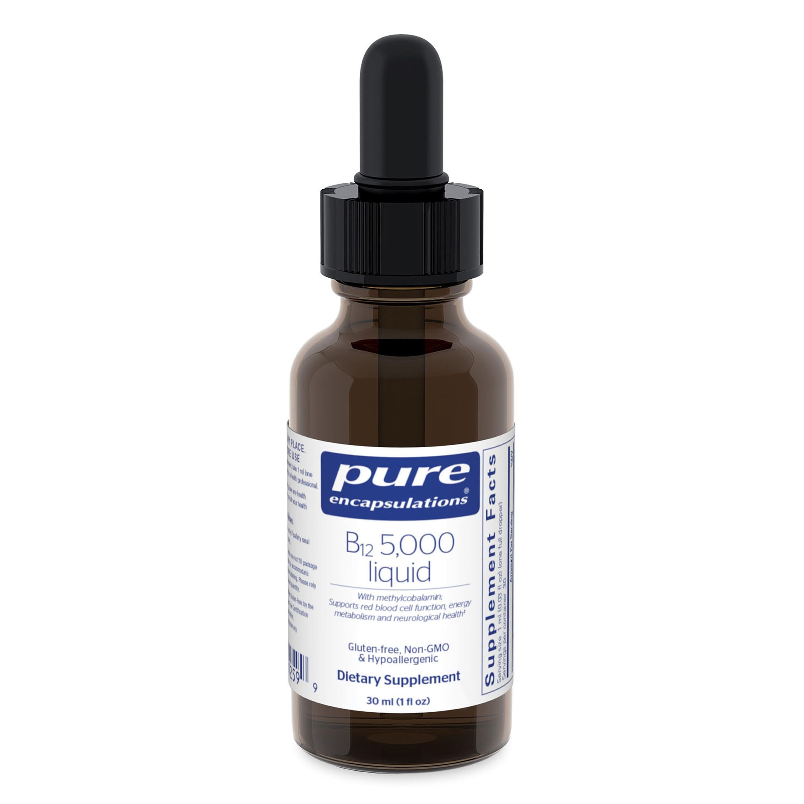 Pure EncapsulationsB12 5,000 Liquid - Vitamin B12 Methylcobalamin Supplement to Support Energy, Nerve Health, Cognitive Function & Blood Cells* - Liquid Drops - 1 Fl Oz