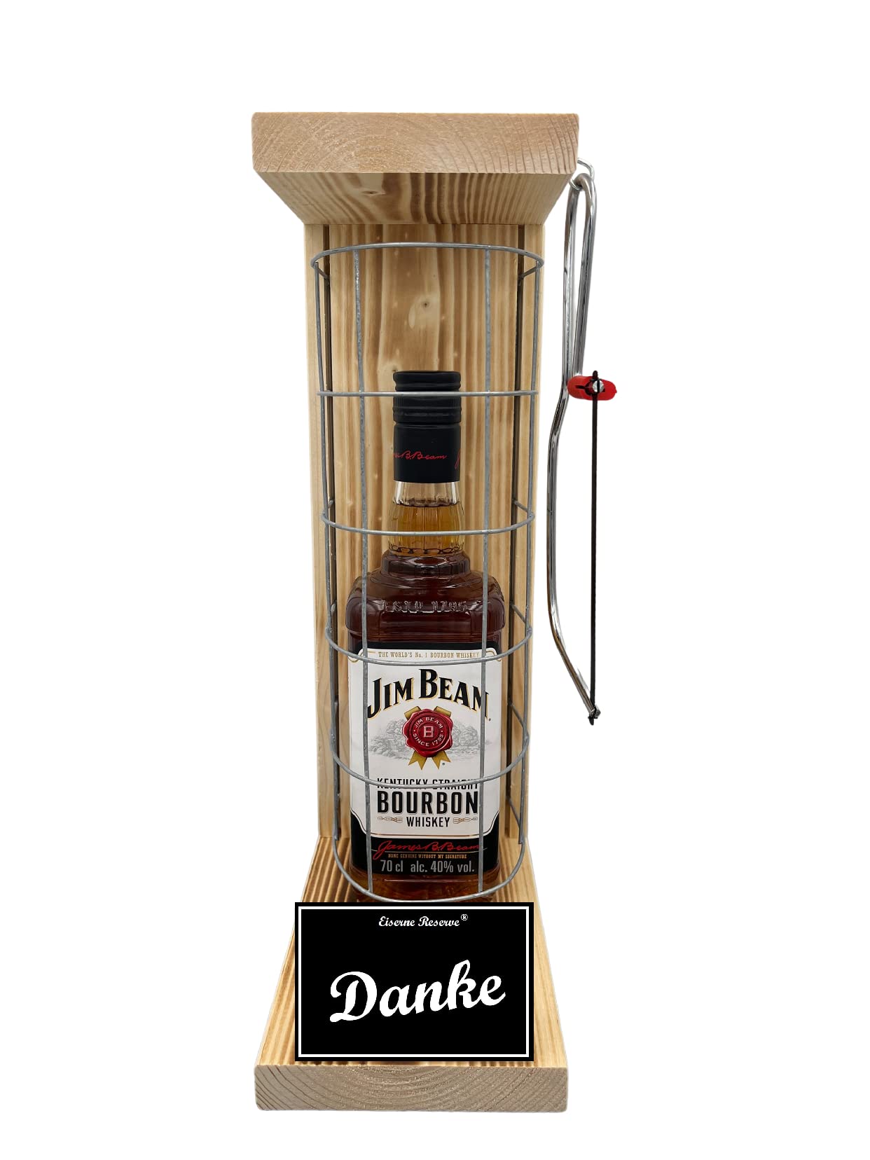 Jim Beam Geschenk Dankeschön Geschenk Danke Jim Beam Geschenkset Set Eiserne Reserve Gitterkäfig Text s/w Danke - Spirituosen Bourbon Whisky (1 x 0.70 l)