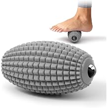 HODEMI Electric Vibrating Massage Roller, Handheld Muscle Massager with Ball-Shaped Rolling Head, 3 Speed Rechargeable Silicone Massager for Muscle Relaxation at Gym, Office & Travel Gray