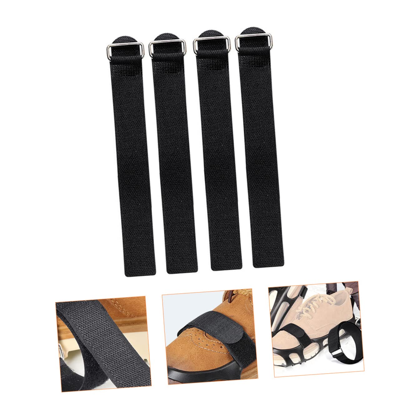 SHERCHPRY Fascette Antiscivolo Cinturino Su Tacchetti Da Ghiaccio Per Scarpe Cinturino Anti-copriscarpe Pinze Per Scarpe Da Ghiaccio Accessorio Per Scarpe Antiscivolo Metallo Black