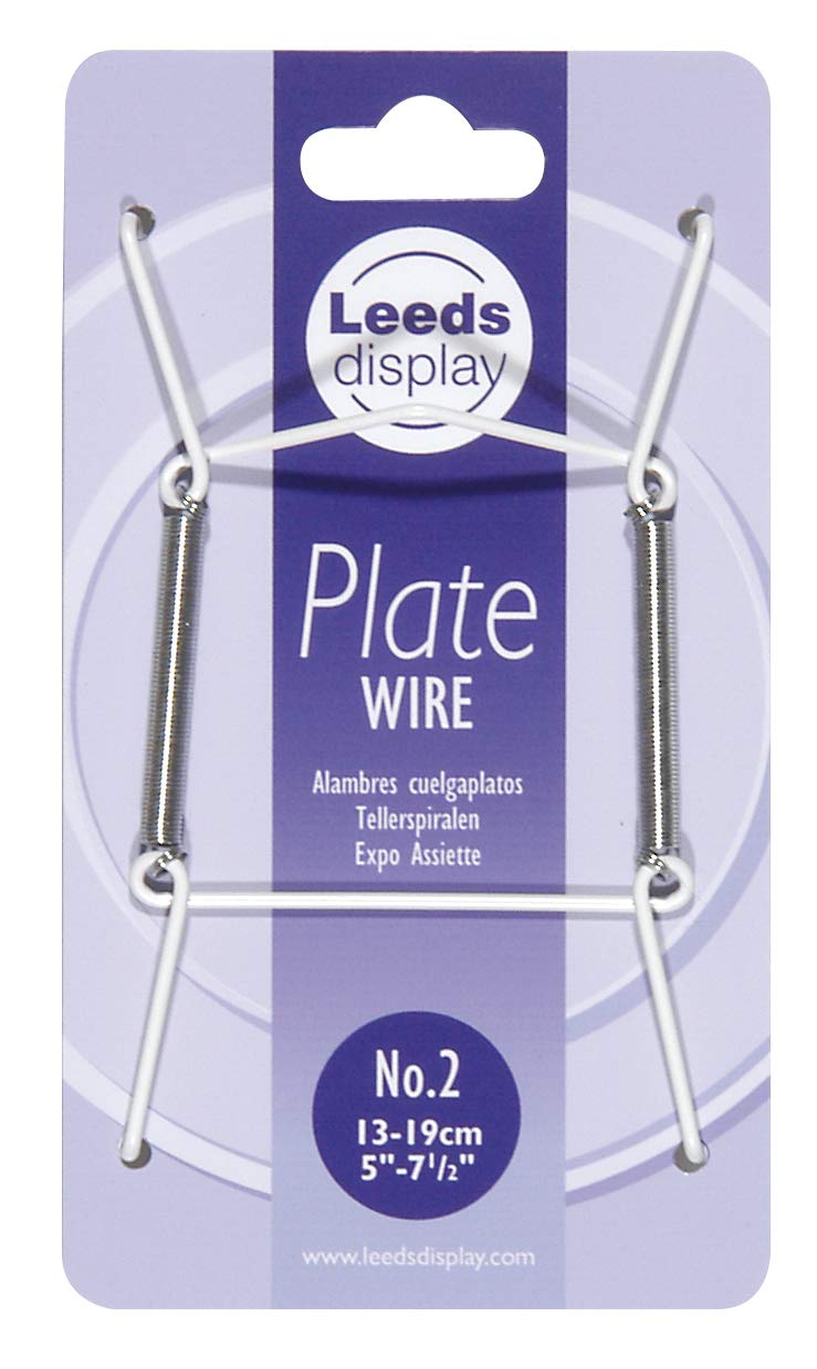 Leeds Display : PW20WL : Wire Plate Hanger No.2 : White : 13-19cm, 5-7.5 Inch