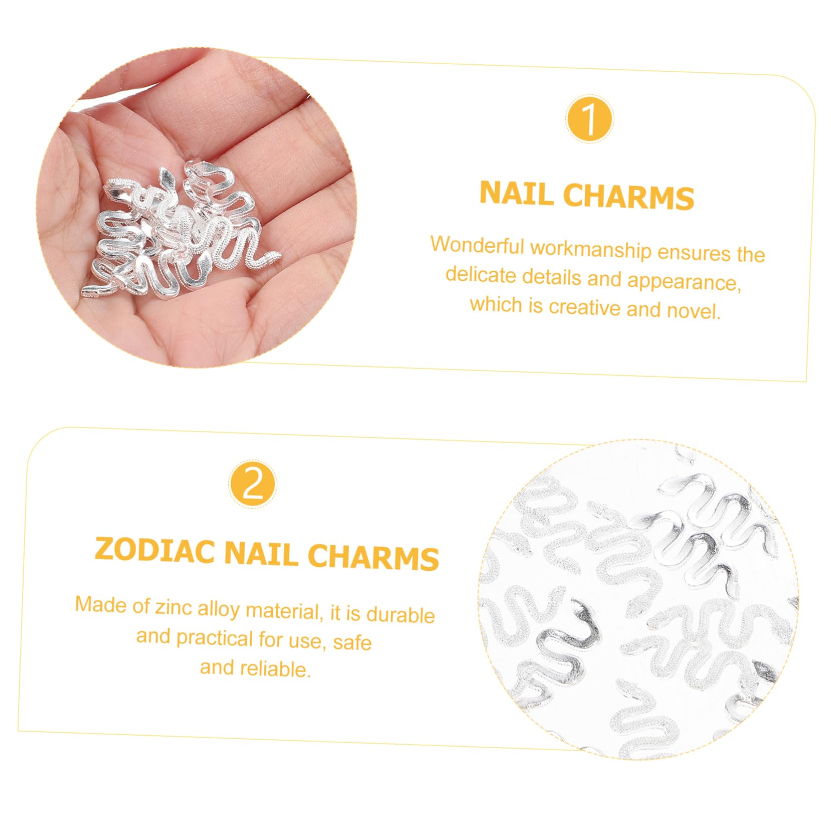 minkissy 4 Set 3d Serpente Nail Art Charms Forma Di Serpente Nail Charm Decorazione Unghie Charm Serpente Per Unghie Acriliche 50 Pz * 4