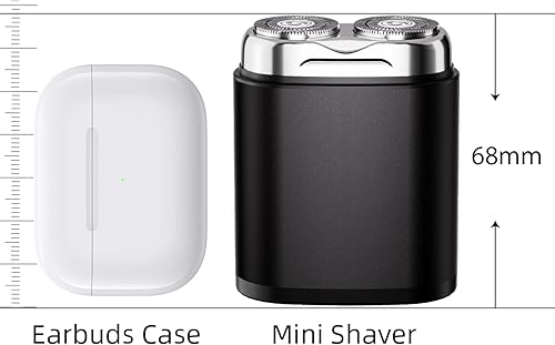 Miniatura 4 de Mini afeitadora eléctrica de doble cabeza, maquinilla de afeitar eléctrica portátil para hombres, tamaño de bolsillo, lavable, doble cabeza,