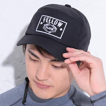 Amazon Co Jp Fellow フェロー ビーチキャップ 全5色 メンズ 帽子 59cm 海 プール アウトドア サーフィン キャップ 男性用 フリーサイズ 紫外線カット ブラック Free 59cm スポーツ アウトドア