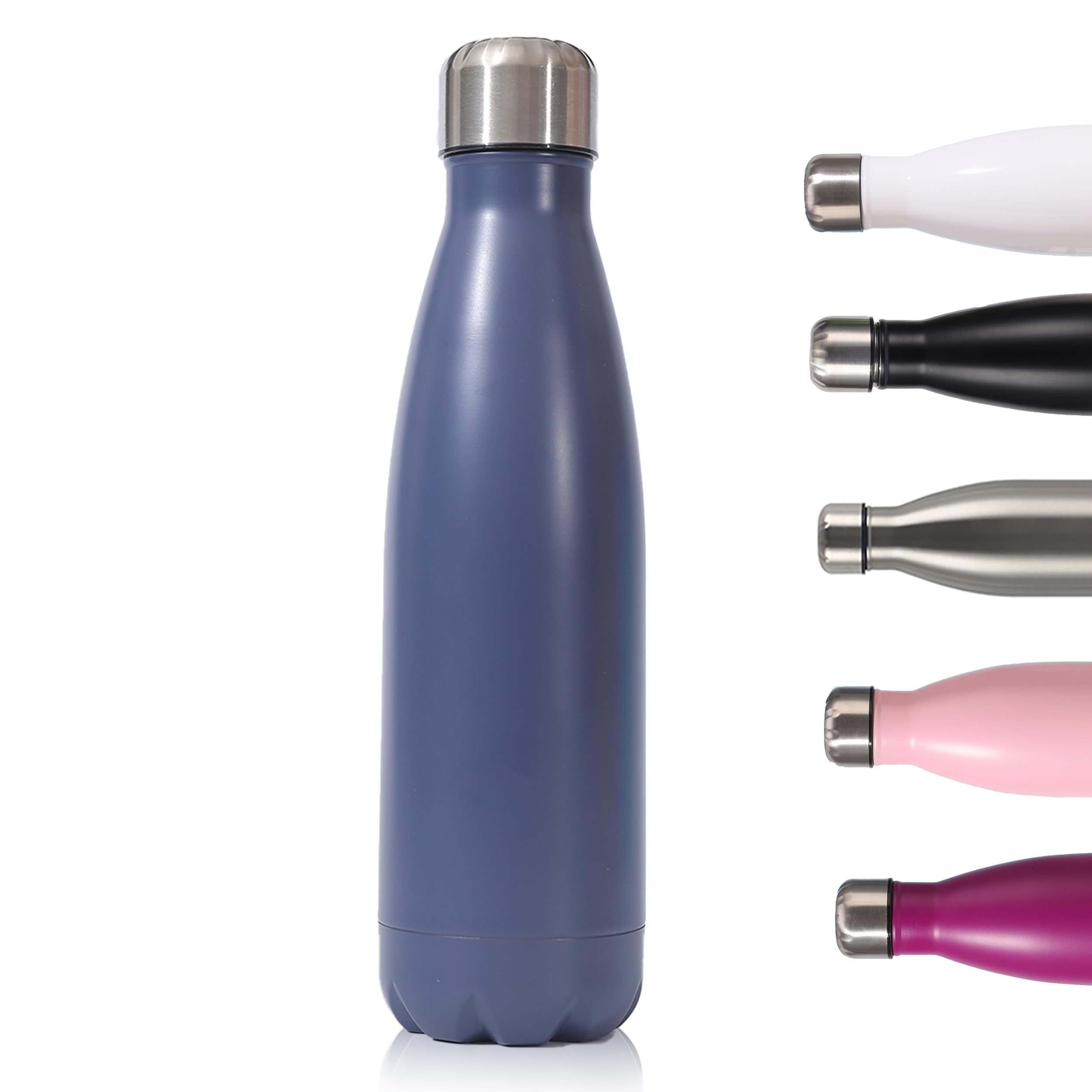 Insulated Water Bottle,500ml/17oz Stainless Steel Double Wall Metal Leak Proof Vacuum Flask,Keep Hot & Cold Drinks,Drinking Thermal for Outdoor Sports Camping Cycling for Kids &Adults (Navy Blue) — image 1