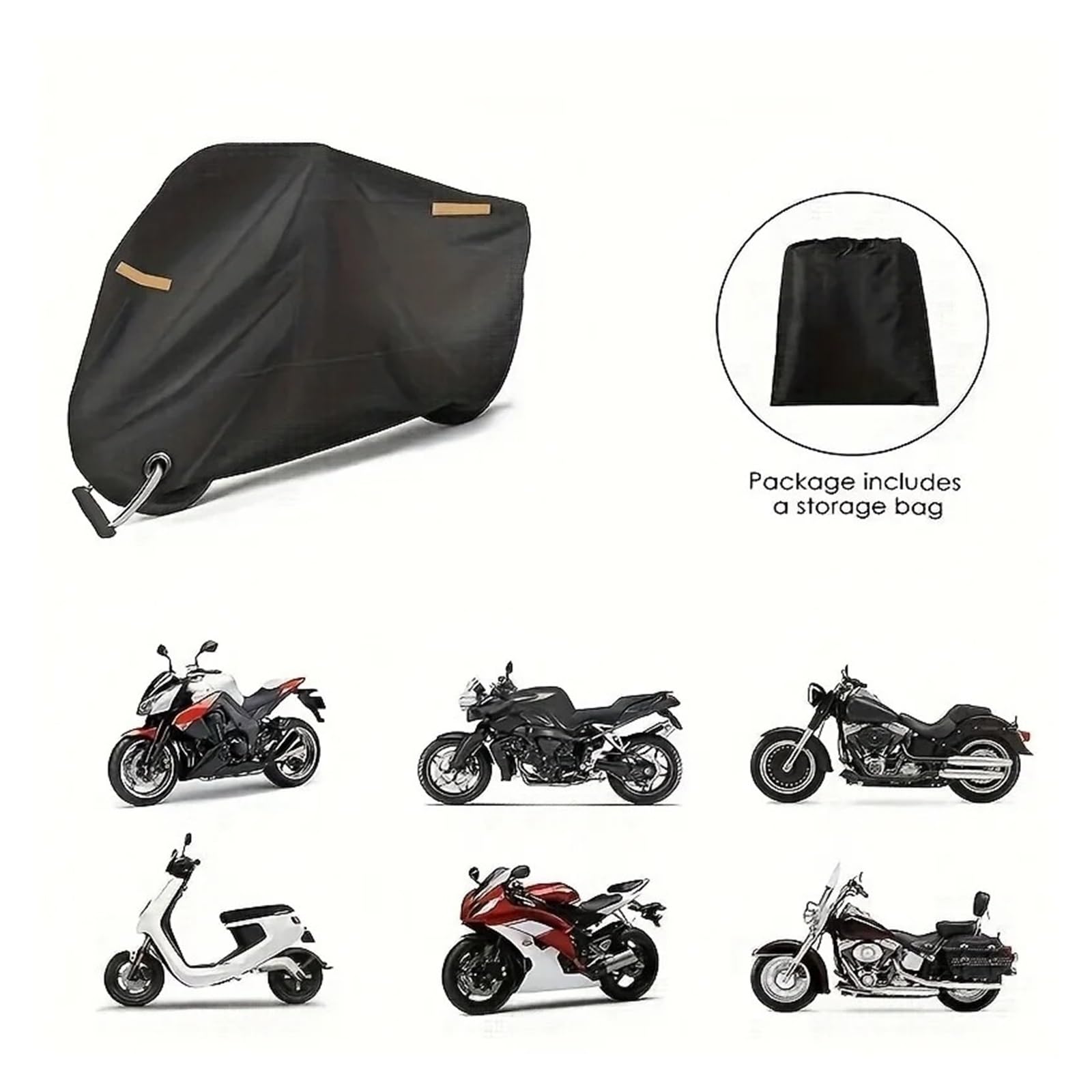 Funda para Motos para Cubierta De Motocicleta Oxford 210D Resistente Tiras Reflectantes Antirrobo para Todo Universal para Protección Elegante