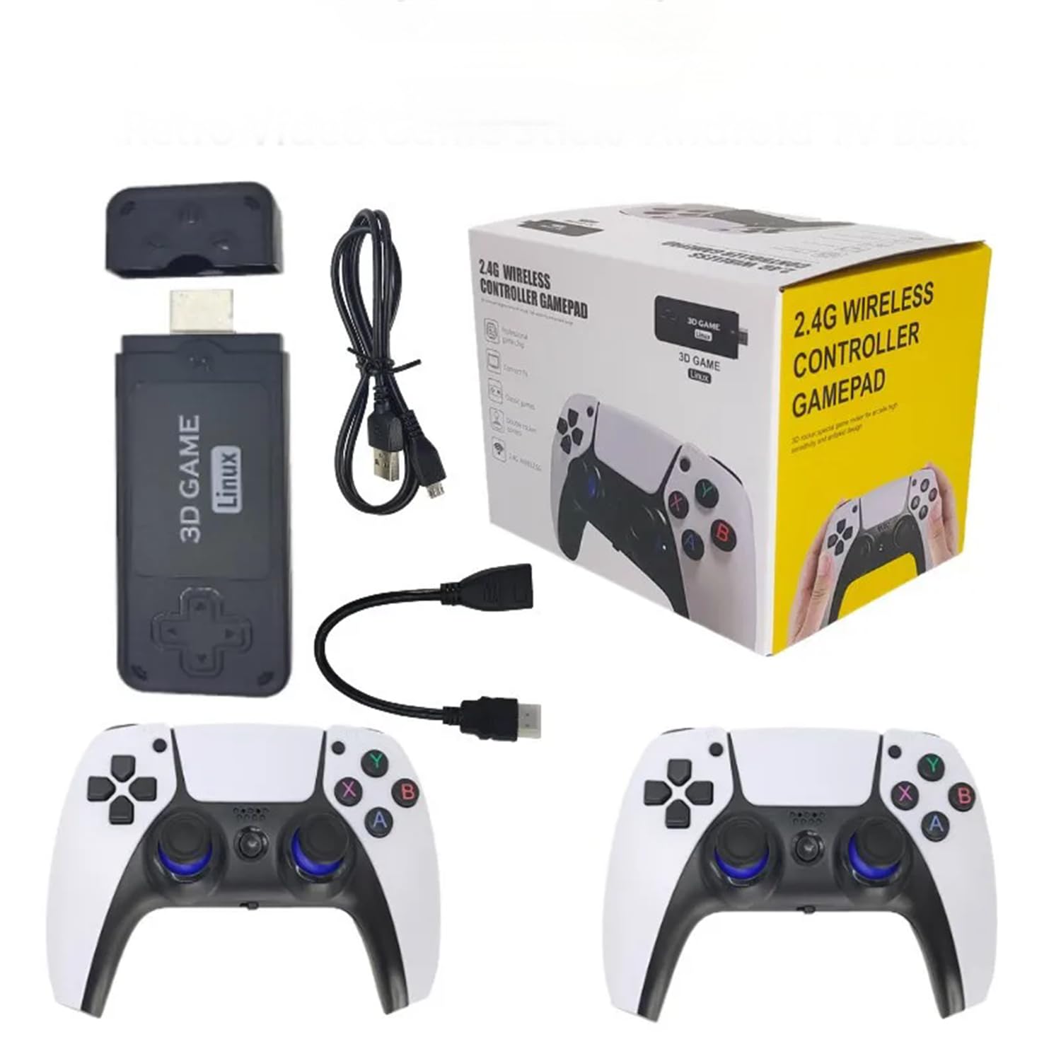ZWXYVUT U9 PRO-Game Console HDMI HD 2.4G Wireless TV Game Console 3D Wireless Controller Game Stick Birthday and Christmas gift?128G 12000+Games?