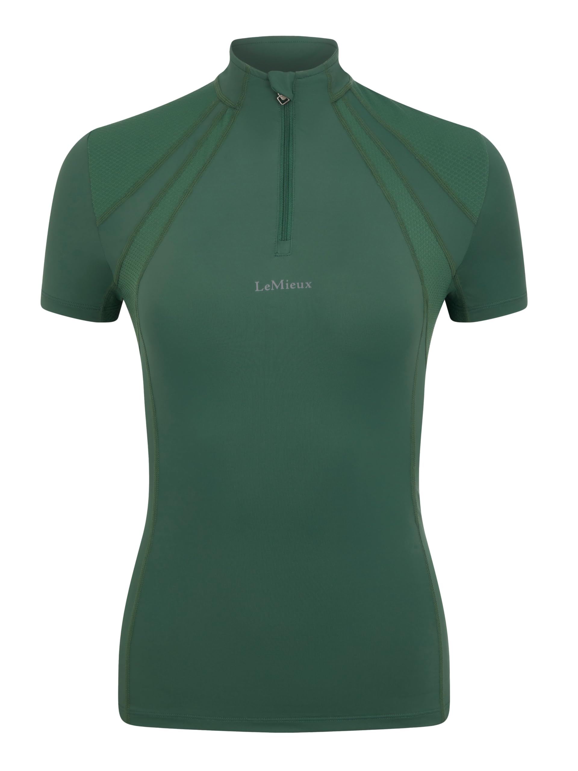 LeMieux Mia Mesh Short Sleeve Base Layer - Womens Equestrian Horse Riding Top - Hunter Green - UK8