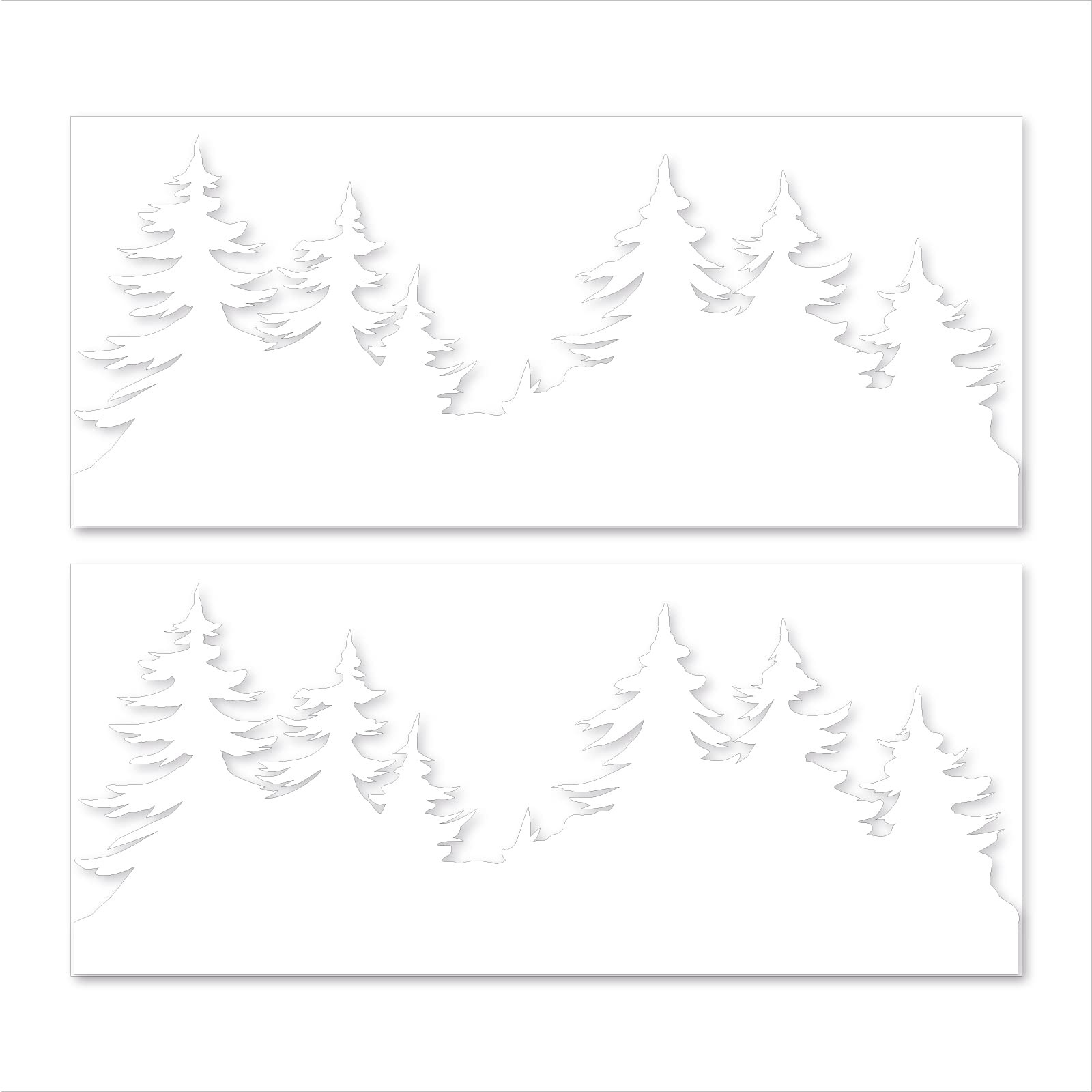 Stika.co White Reusable Woodland Christmas Window Cling Stickers – Festive Static Cling Vinyl Tree Silhouettes For Holiday Decor (A3-420 X 295 Mm)