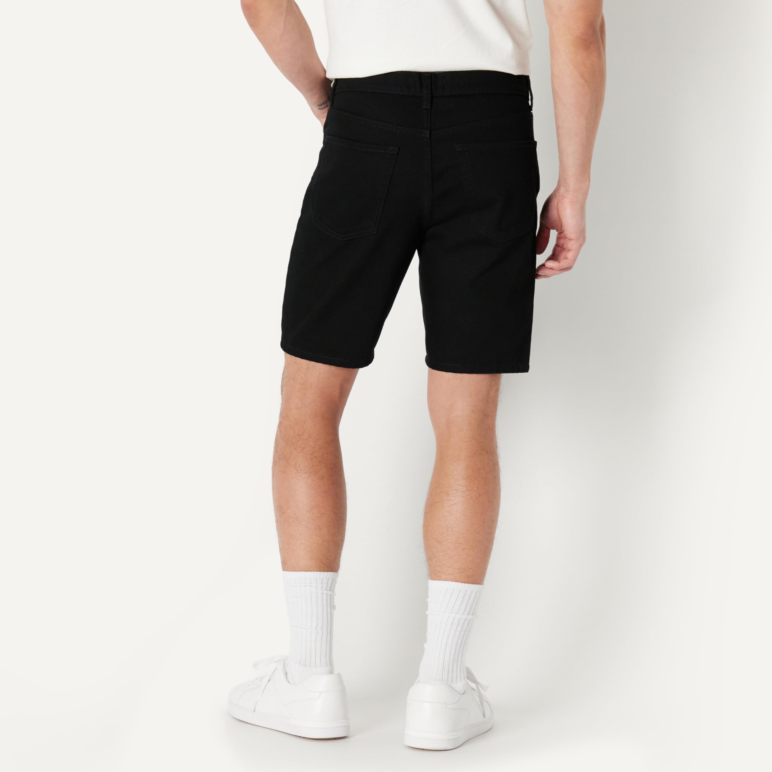 Amazon Essentials Homme Short en Denim Extensible Épais à Coupe Droite, 22,9cm