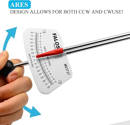 Miniatura 8 de FALOSI Llave dinamométrica de viga de transmisión de 14 pulgadas, 0-80 pulgadaslibras y 0-9 Newtonmetro, marcas de alta visibilidad para lecturas