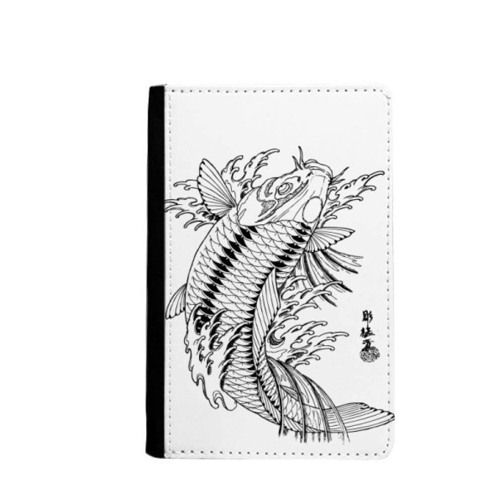 Étui portefeuille de voyage pour passeport poisson multicolore, pochette protection 3.7x5.8 inch - 4