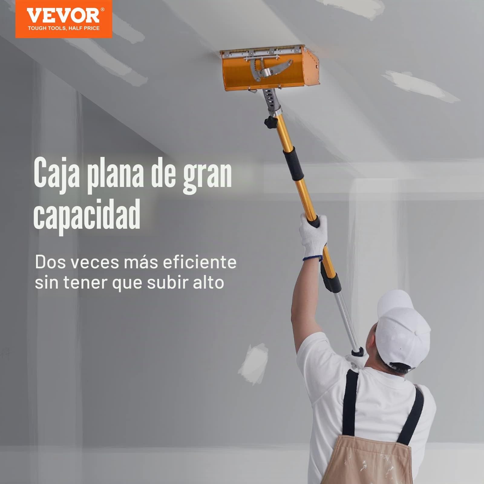 VEVOR Caja plana para paneles de yeso, caja de barro con acabado de aluminio de 265 mm para paneles de yeso, tableros de yeso, guardabarros adicional, 2 cuchillas de acero inoxidable de 10/12