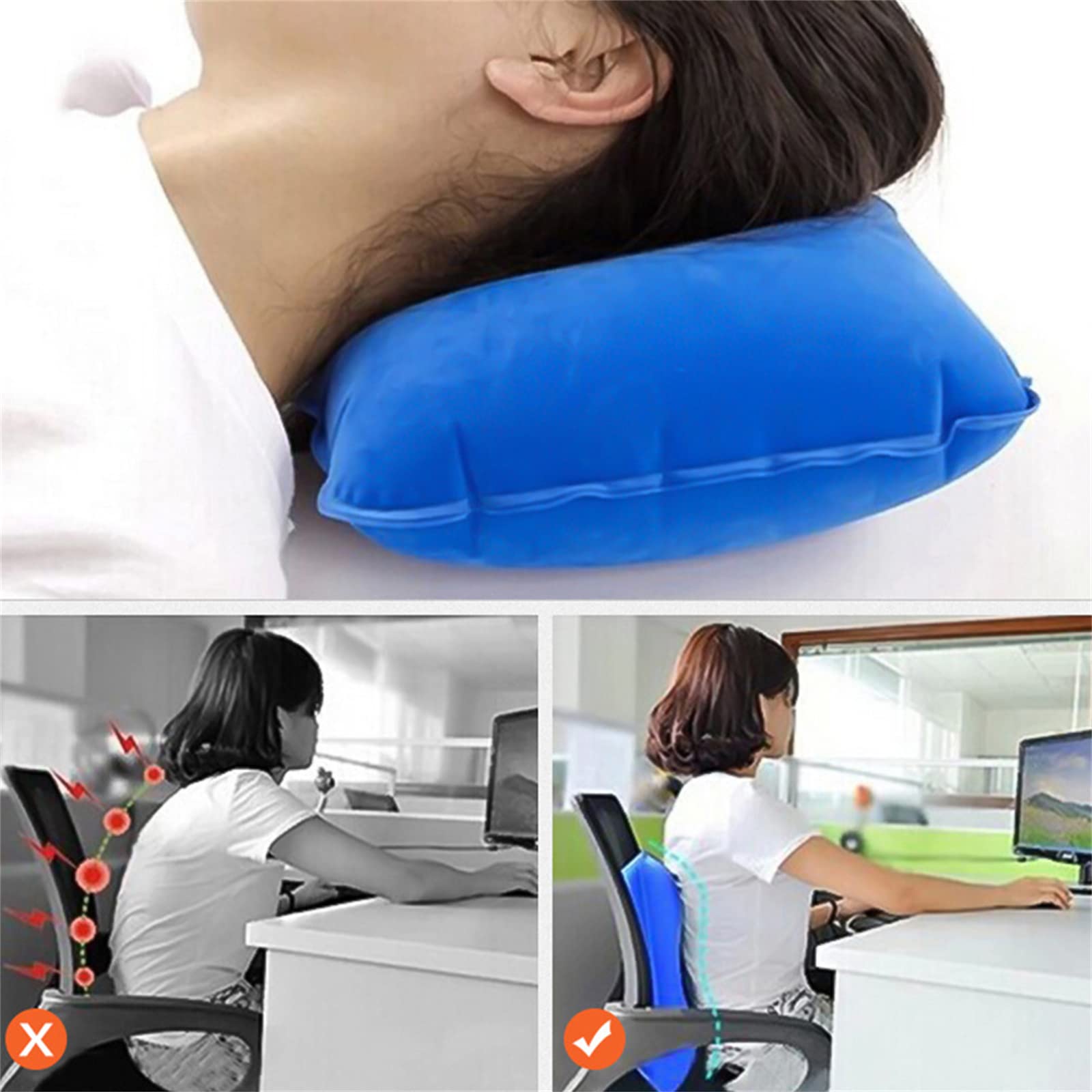 Syhonic 6 Pack Ultralight Inflatable Modern Space Themed Floor Pillow, Soft PVC Fabric, 18.5 x 11.8 inches, Perfect for Camping, Travel, Office