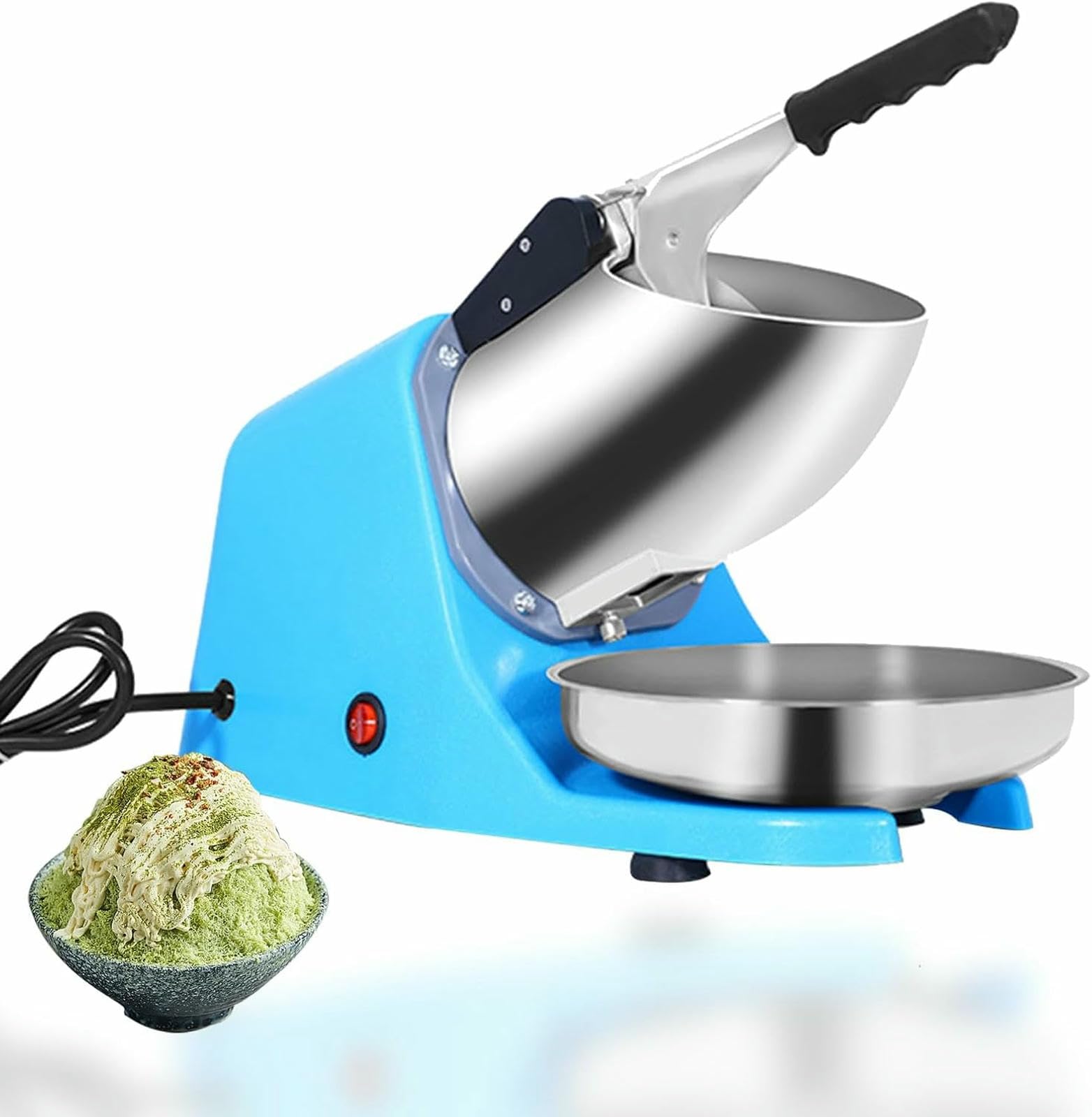 Rasaio Elettrico Commerciale, Doppia Lama Neve Cone Maker, Alta velocità 1400 RPM, Costruzione in Lega di Alluminio, Ideale per Negozi di Dolci E Bar