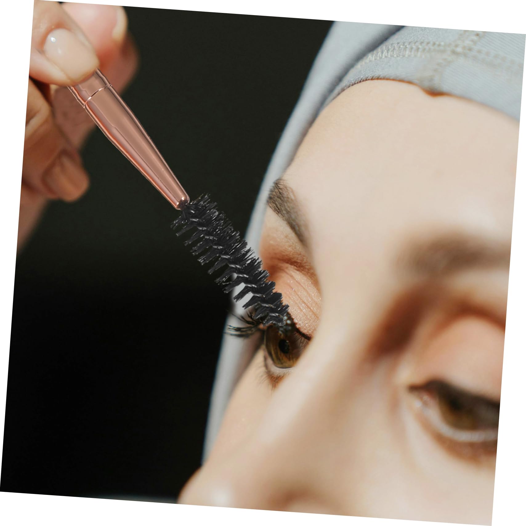 minkissy Rose Gold Eyelash Curling Wand 2pcs Lash Brush Mascara Makeup Tools Easy Operation