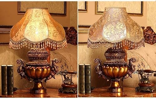 Miniatura 6 de JITEM Lámpara de Mesa de estilo europeo E27 lámpara de mesa clásica retro resina lámpara de noche sala de estar dormitorio estudio iluminación