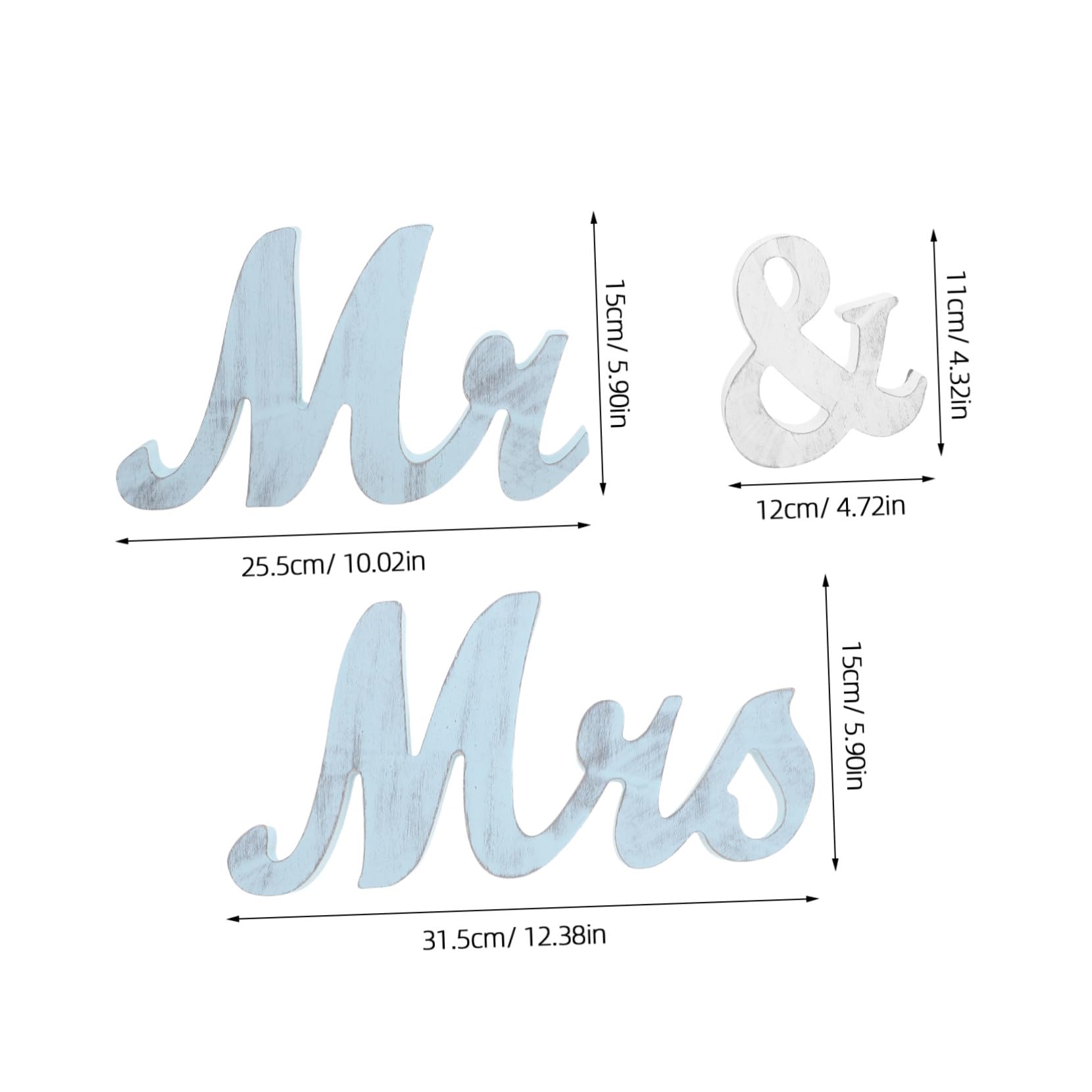Sosoport Decorazioni per Matrimonio in Legno Mr e Mrs, Centrotavola Elegante per Anniversari Design Romantico, Facile da Montare, Set