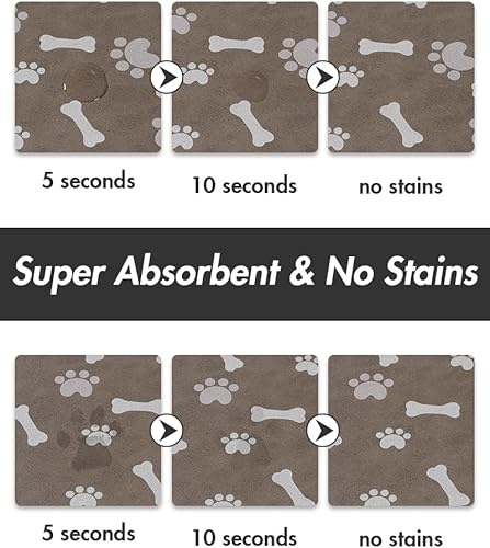Miniatura 2 de Tapete de alimentación para mascotas, tapete absorbente de comida para perros, tapete para alimentos y agua, sin manchas, de secado rápido,
