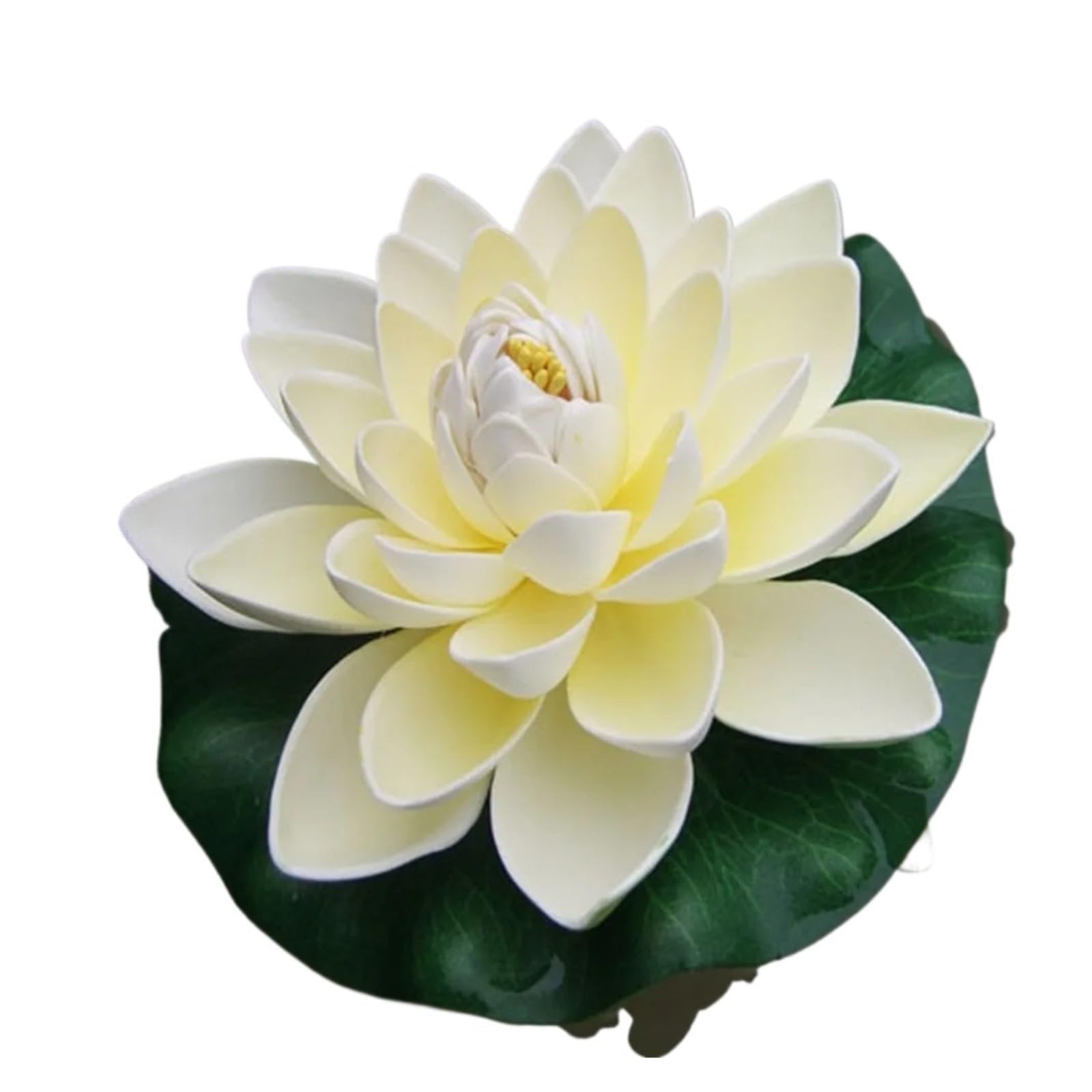 Water Lily Plants For Ponds Small 18cm Artificial Floating Water Lily Lotus Leaf Flower Pond Aquarium Decoration Micro Landscape Garden Decor(White)