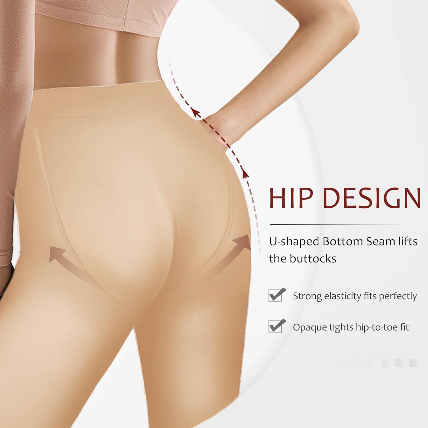 EXQUISLIFE Fleece Lined Tights Sheer Women - Fake Translucent Warm Pantyhose Leggings Sheer Thick Tights, for Winter - Image 4