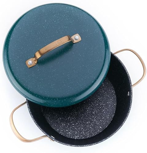 Miniatura 3 de Korkmaz Juego de utensilios de cocina vintage, juego de 5 ollas antiadherentes con tapa, juego de cazuela de granito mixto con asas de acero