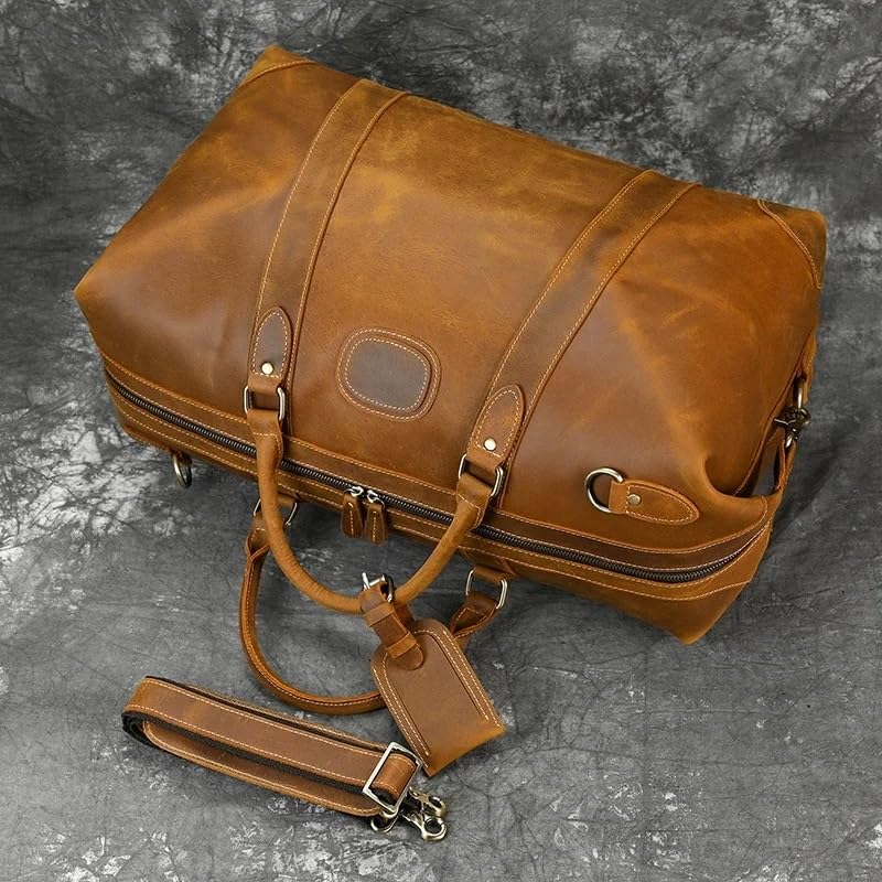 Leather Men Travel Bags with Rivet Big HandBag for Male Cowhide Duffel Bag Mans Travelling Bag3
