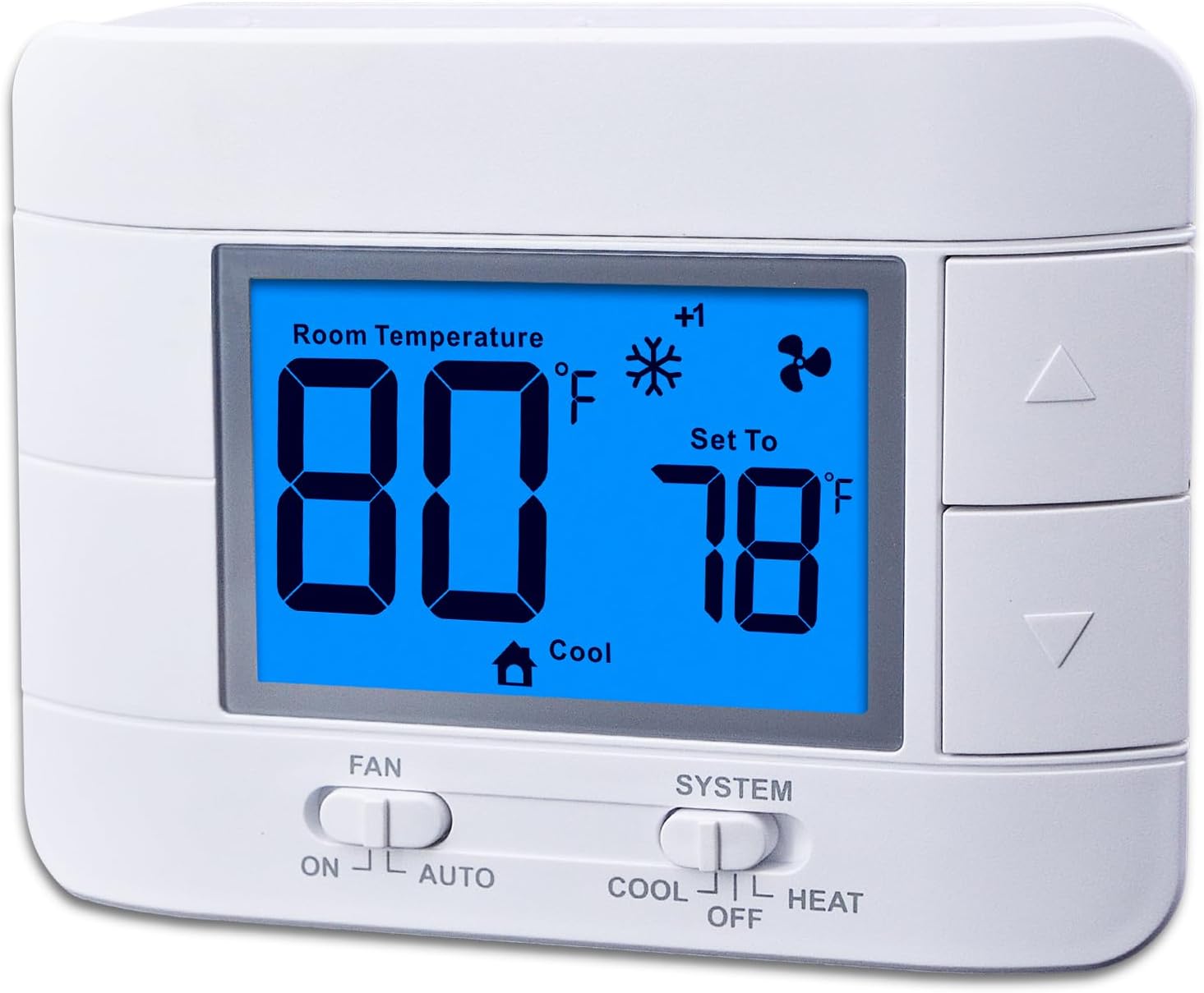 Non Programmable Thermostat for Home – Multi Stage 2H/2C, with Large LCD Display of Room Temperature and Humidity Non Programmable Thermostat for Home – Multi Stage 2H/2C, with Large LCD Display of Room Temperature and Humidity