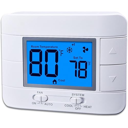 Non Programmable Thermostat for Home - Multi Stage 2H/2C, with Large LCD Display of Room Temperature and Humidity
