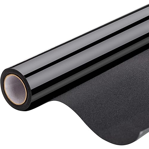 Blackout Window Film, Static Cling Window Tint 100% Light Blocking No-Glue Window Cover for Home Privacy, Room Darkening, Nap Time, Aquarium, Baby Room, Day Sleeping (Matte Black, 17.7x78.7 Inch)