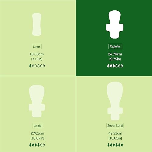 Miniatura 6 de Almohadillas sanitarias ultrafinas de tamaño regular, 100% algodón orgánico de Texas, potente protección contra fugas, sin perfume, sin cloro y