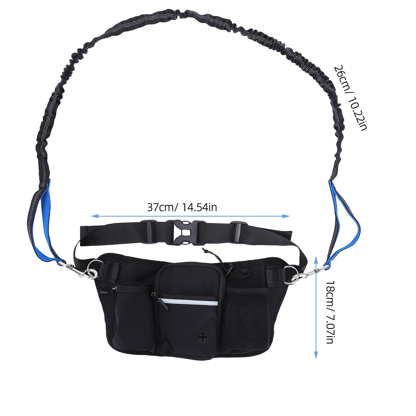 YARNOW Correa para Perros Manos Libres con cinturón y Bolsillo con Cremallera, riñonera elástica Ajustable para Perros, Ideal para Paseos, Trotar, Correr, Senderismo y Entrenamiento.
