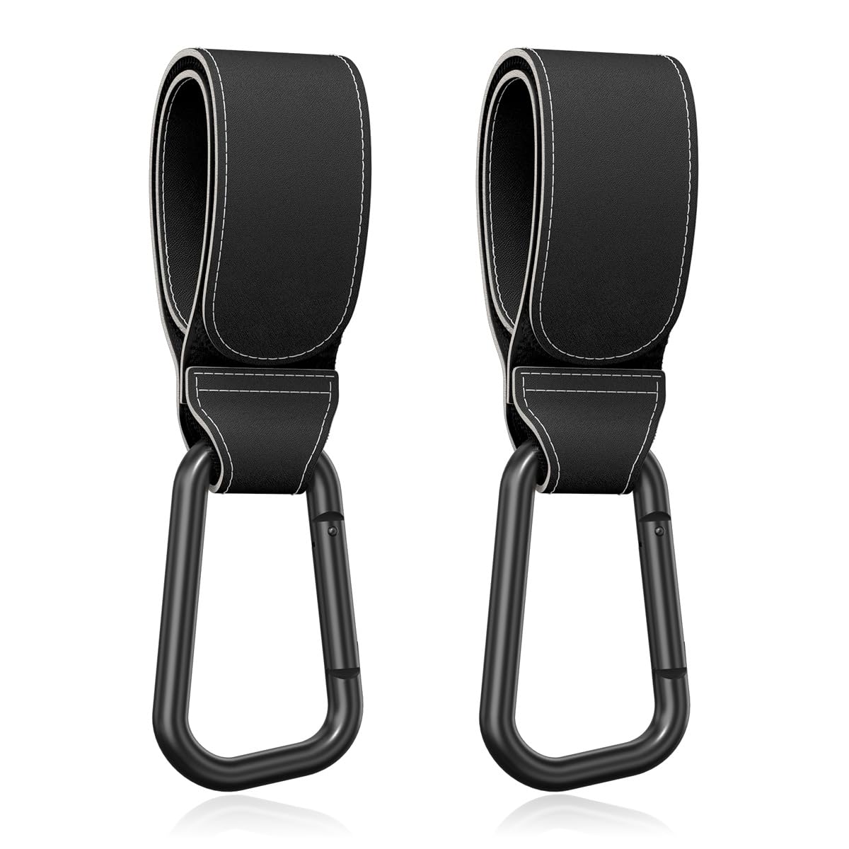 Ganchos universales para cochecito de bebé para colgar bolsas, clips universales para cochecito, accesorios para cochecito, bolsa de pañales, bolsa de compras, bolso, mochila (negro, paquete