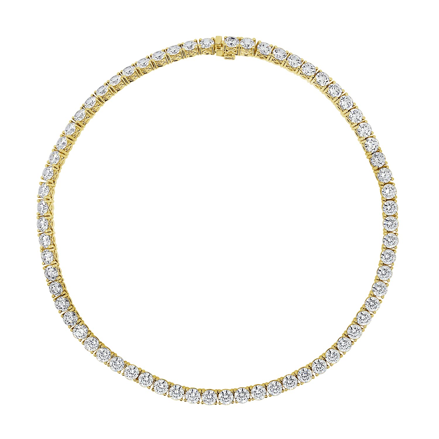 Amazon EssentialsPlatinum Plated Sterling Silver Tennis Necklace set with Round Cut Infinite Elements Cubic Zirconia , (previously Amazon Collection)