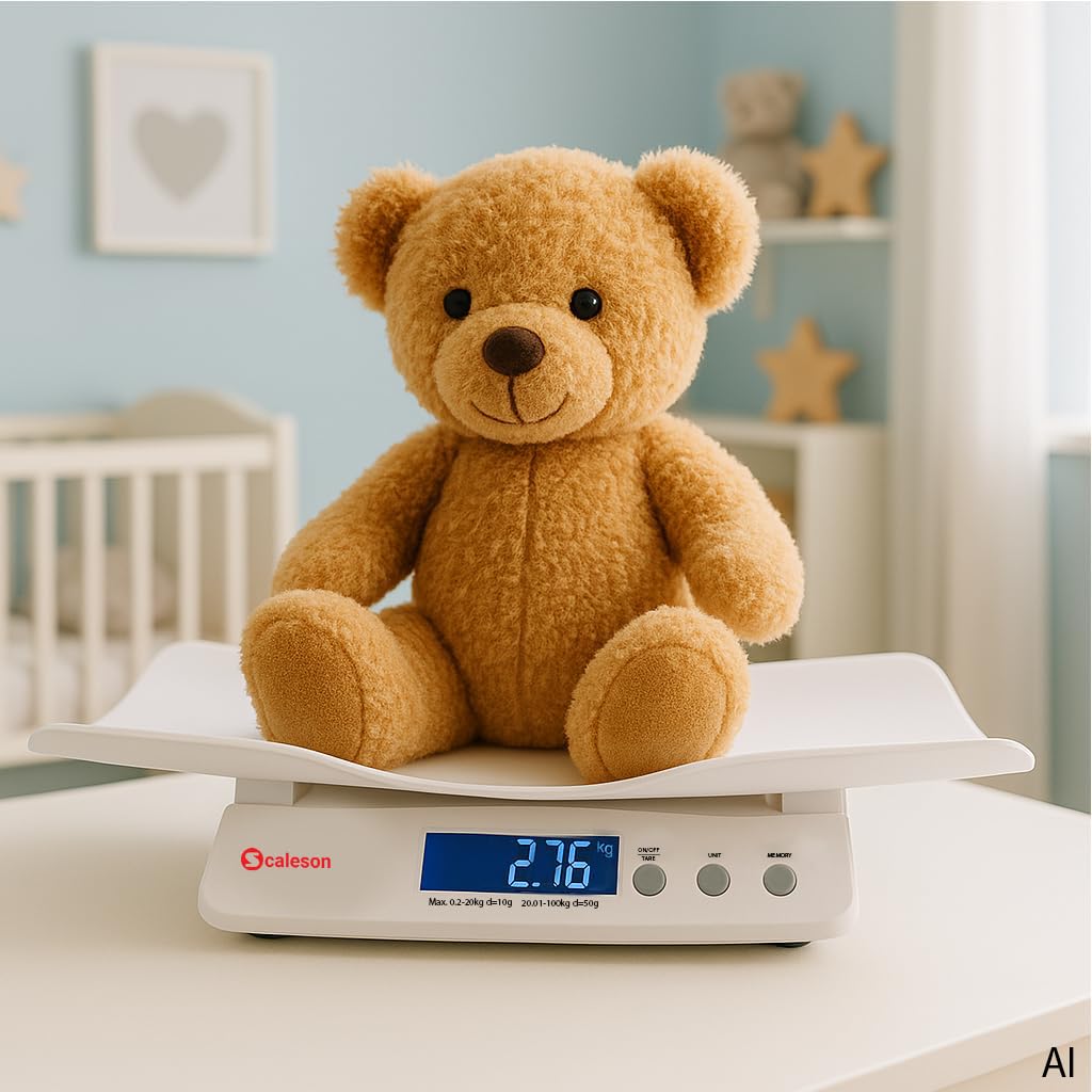 SCALESON S212 Bilancia Neonati Multifunzione & Digitale/Bilancia Bambini/Funzione Hold/Max. 100kg