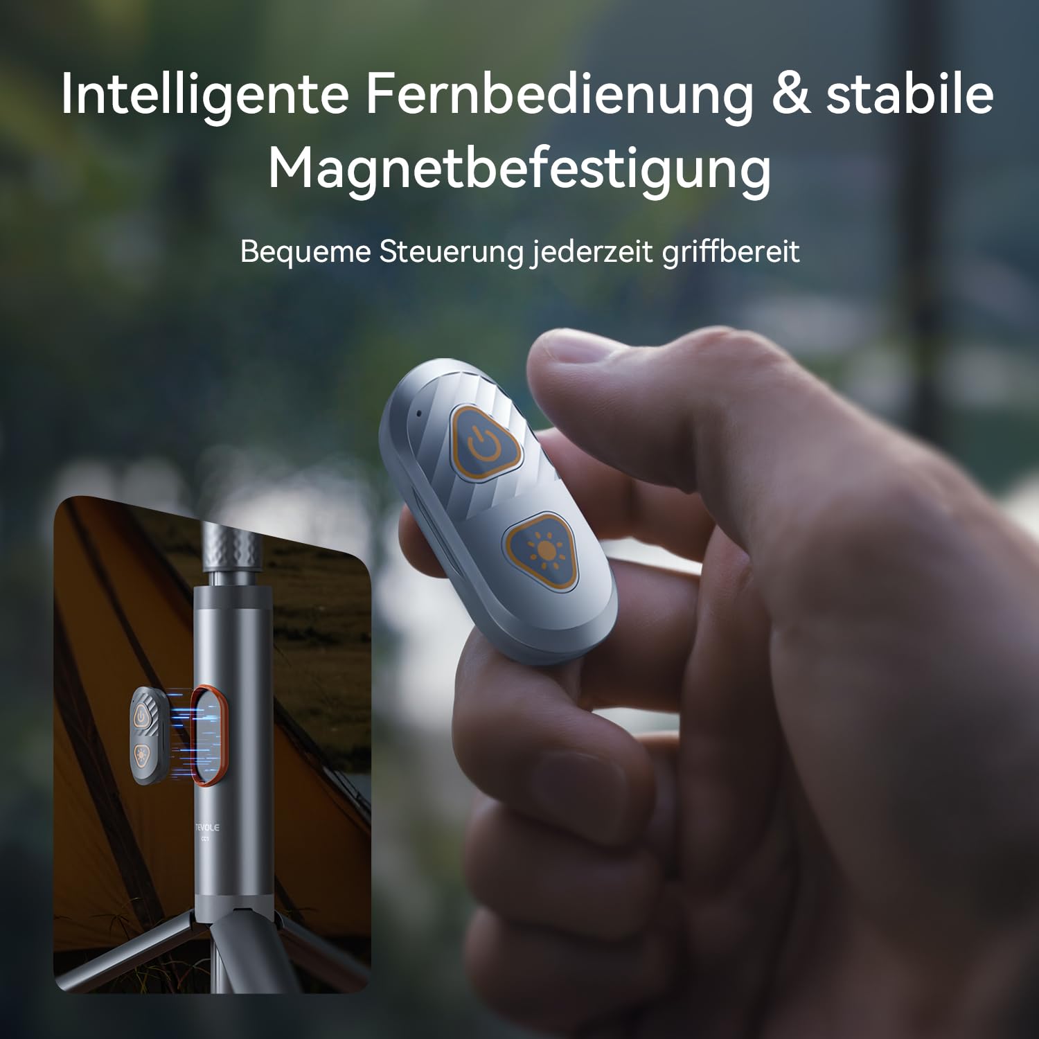 Campinglampe Teleskop & Zusammenklappbar 800 Lumen, IP65 Wasserdicht, mit Fernbedienung & Magnetfuß, USB Wiederaufladbar, Höhenverstellbar – Outdoor Licht für Abenteuer, Zelten, Notbeleuchtung