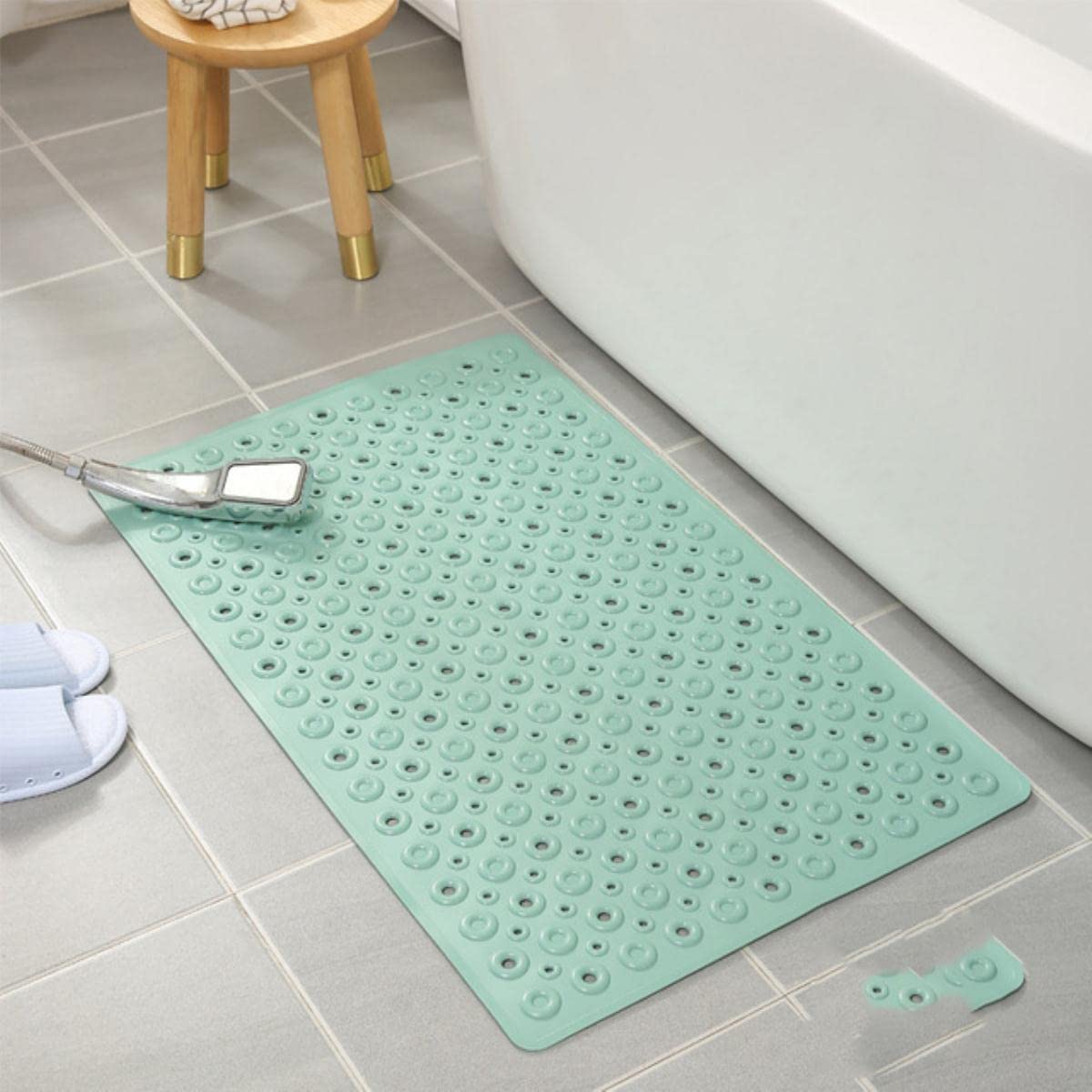 Alfombrilla de baño Baño del hotel Alfombrilla antideslizante Ventosa Ducha Resistente a caídas Alfombrilla de PVC Alfombrillas de baño Baño Antideslizante Filtración Alfombra-Dousha Green,40cm x 70cm