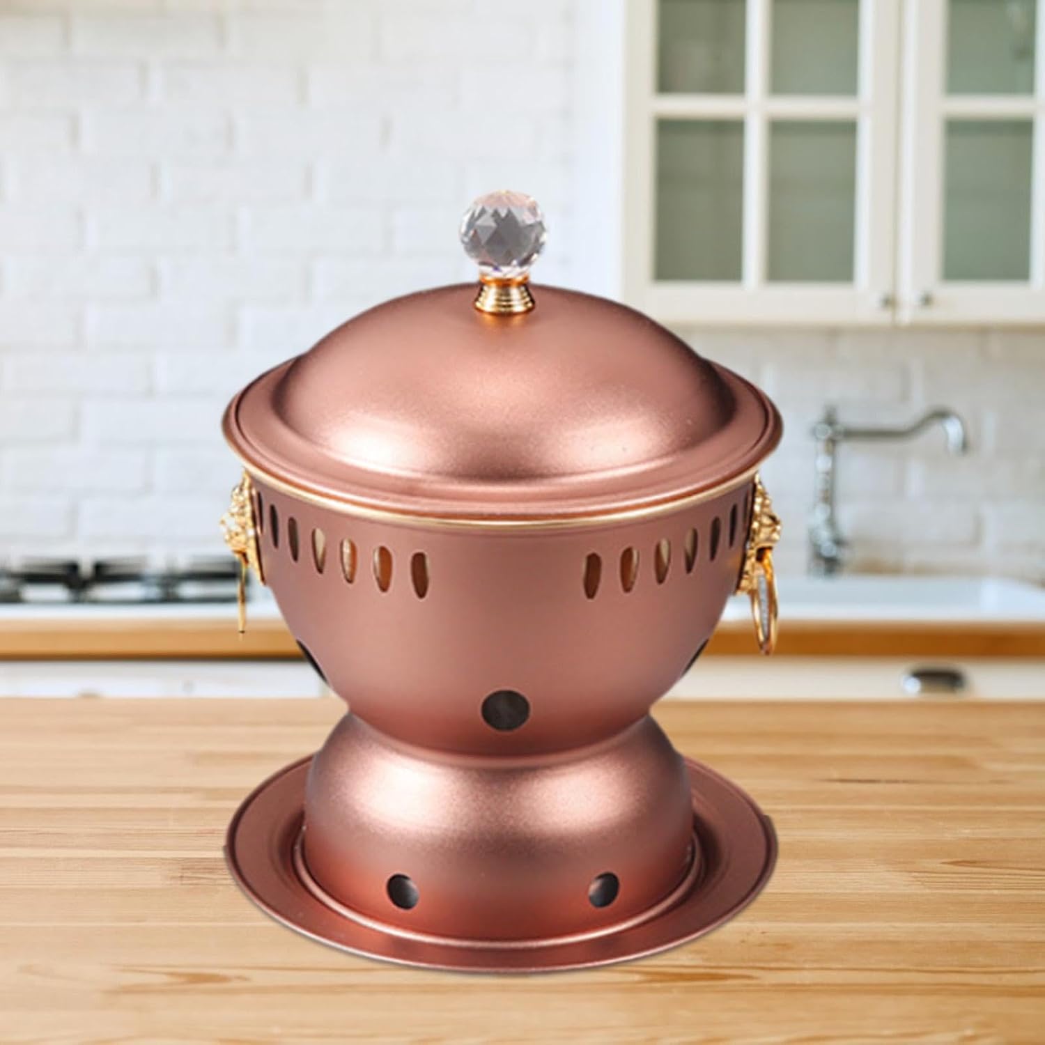Camping Alcohol Burner for Hot Pot Preparation, Copper Color