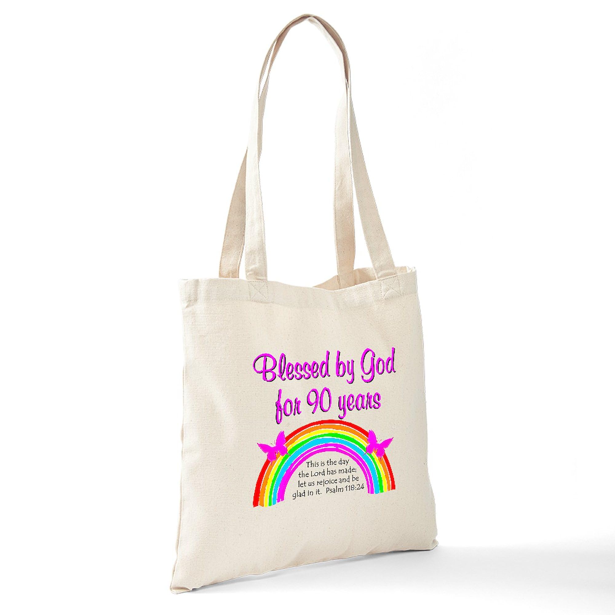 CafePress "Precious 90TH" Natural Canvas Tote Bag - Reusable Shopping Bag, Gift Tote (Choose Small Or Medium) - View #9