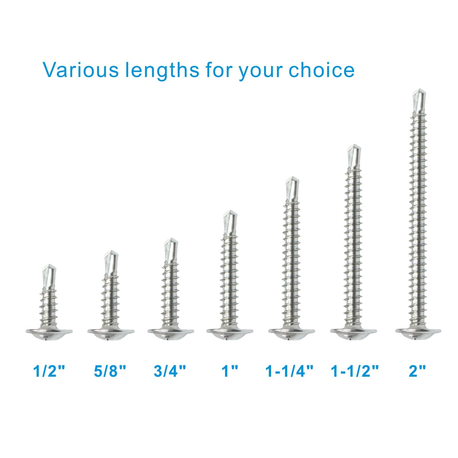 410 Stainless Steel Sheet Metal Screws - 250 Pack -4