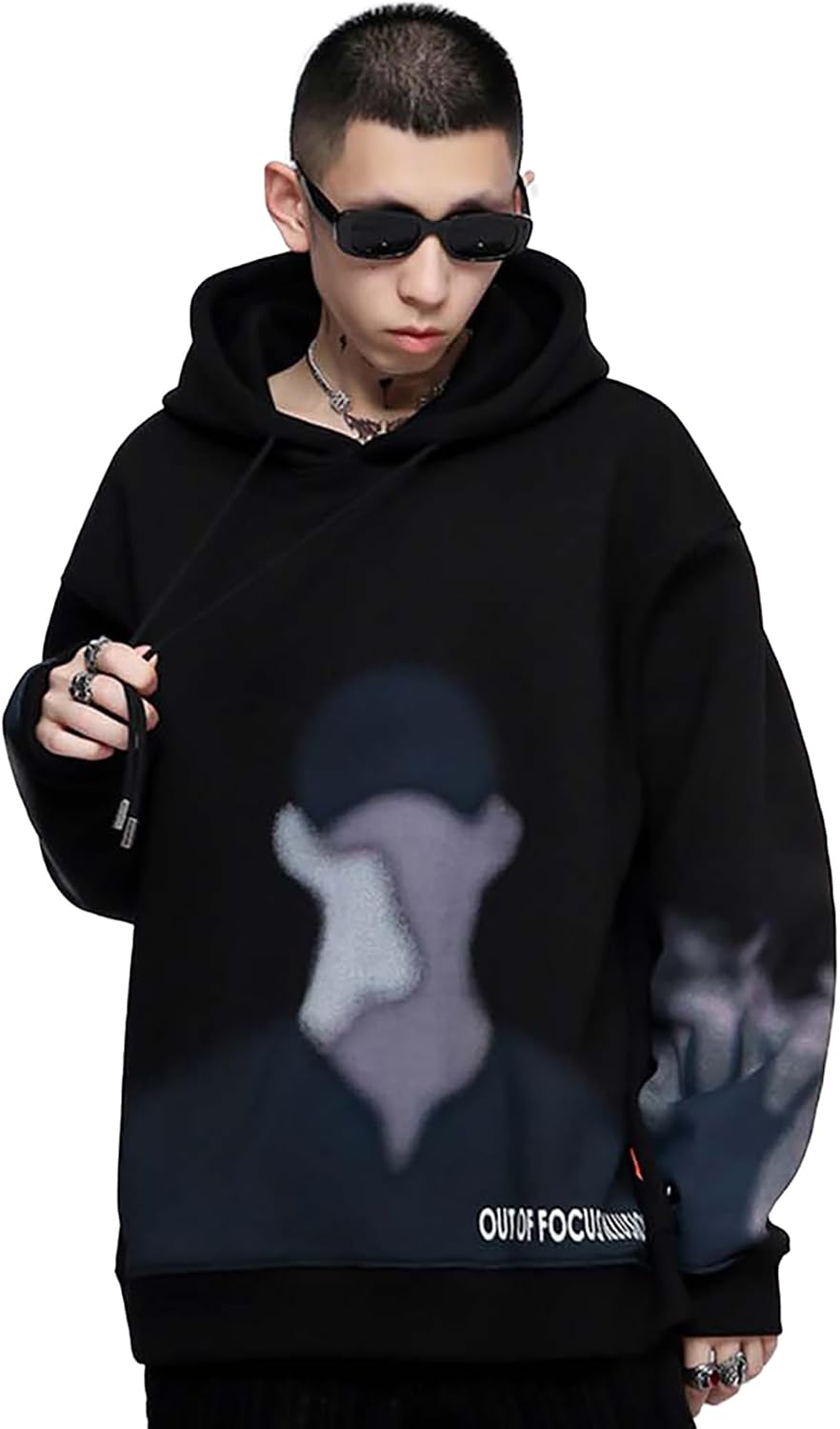 Niepce Inc Streetwear Men's Graphic Hoodie (Black5, Large)